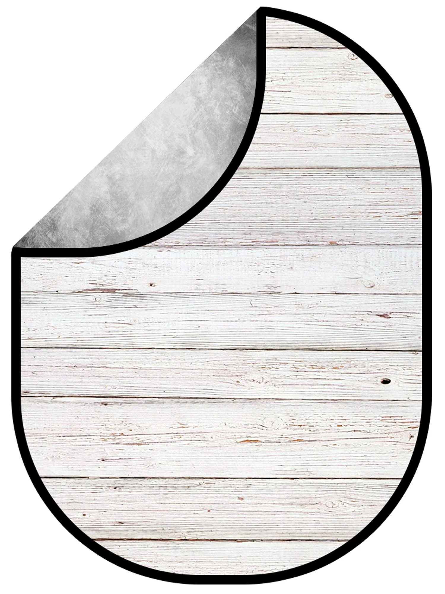 Kate Retro Style White Wood/Grey Texture Collapsible Backdrop Photography 5X6.5ft(1.5x2m) - Image 3