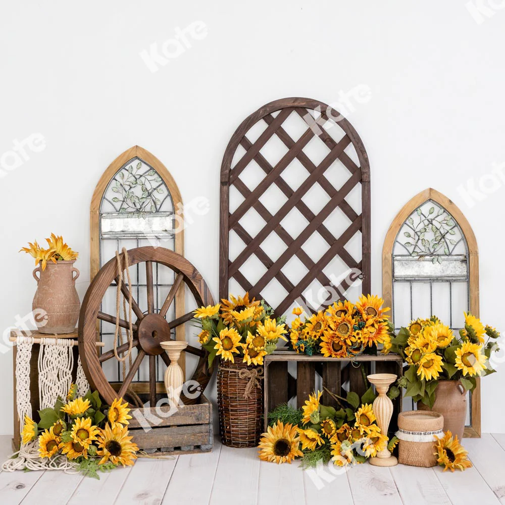 Kate Retro Summer Sunflower Backdrop Designed by Emetselch - Image 2