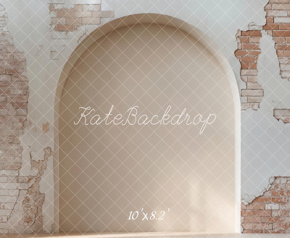 Kate Retro Wall Brick Arch Fleece Backdrop Designed by Emetselch - Image 3