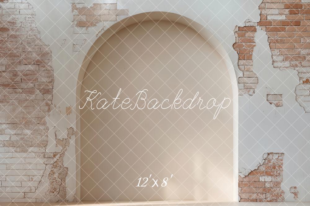 Kate Retro Wall Brick Arch Fleece Backdrop Designed by Emetselch - Image 4