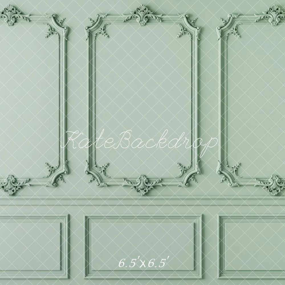 Kate Retro Wall Ornate Moulding Green Backdrop Designed by Patty Robert - Image 2