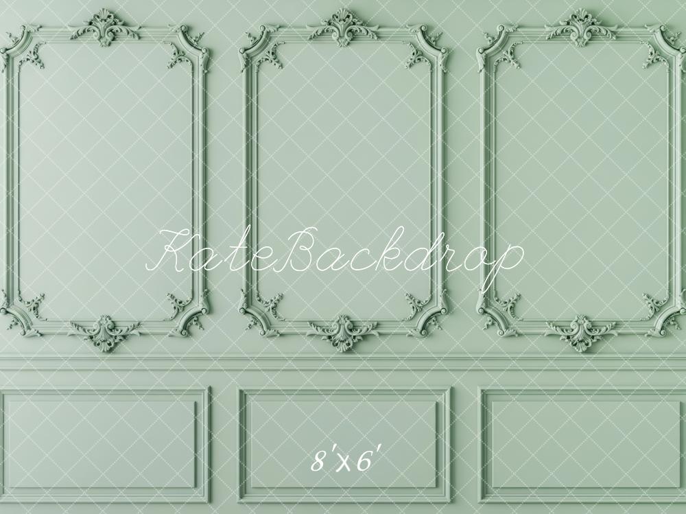 Kate Retro Wall Ornate Moulding Green Backdrop Designed by Patty Robert - Image 3
