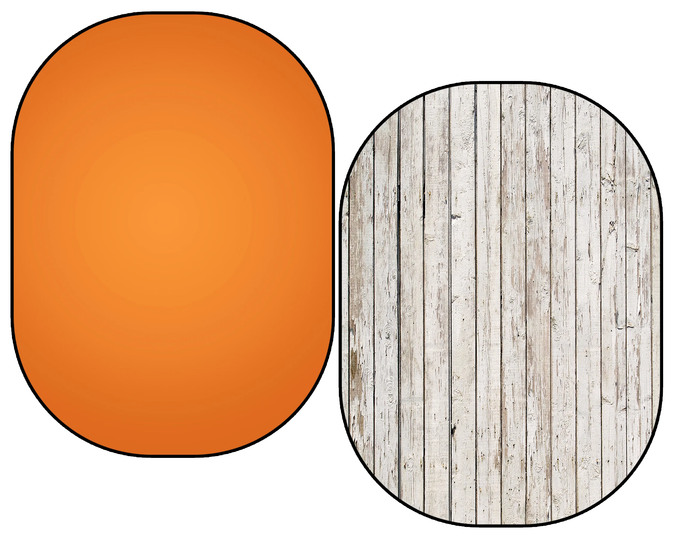 Kate Retro White Wood / Solid Orange Color Collapsible Backdrop Photography 5X6.5ft(1.5x2m) - Image 2