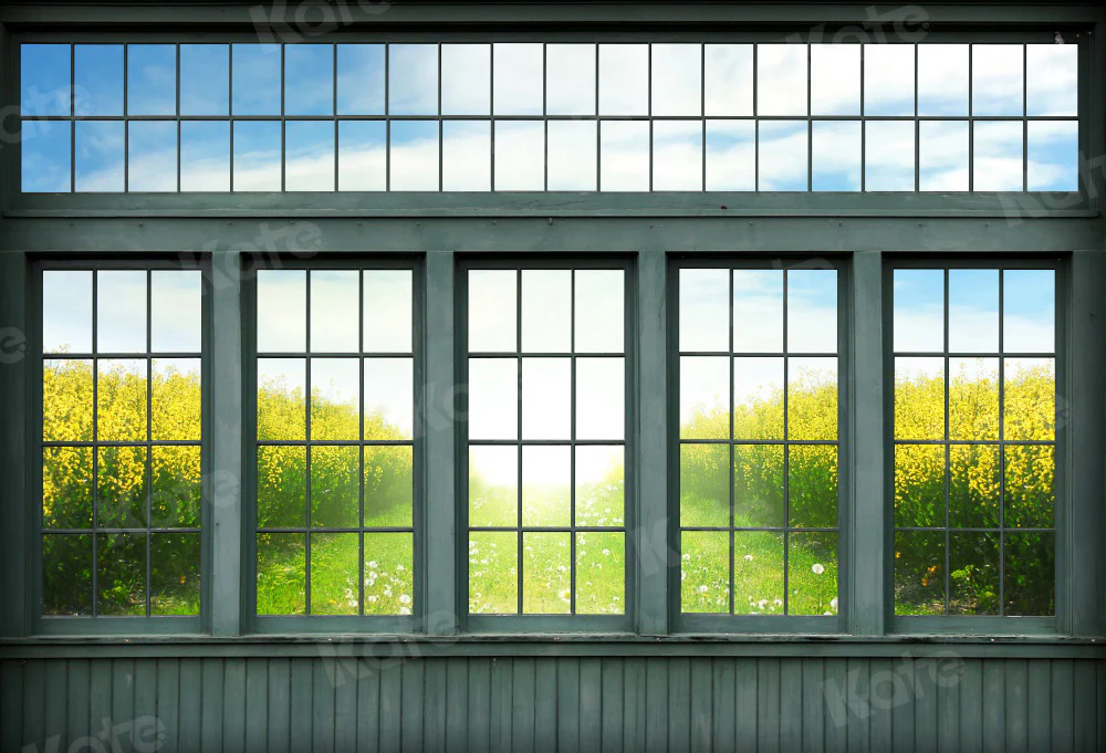 Kate Retro Window Summer Scenery Backdrop for Photography