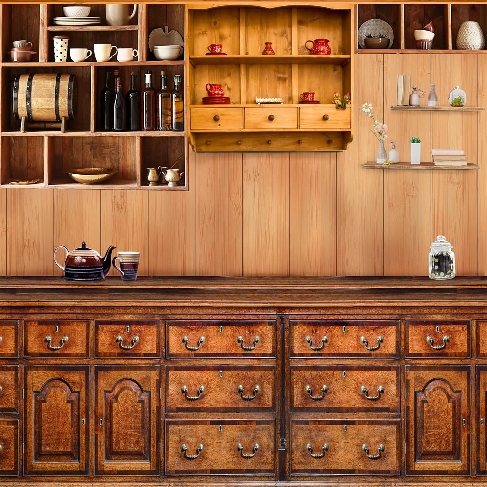 Kate Retro Wood Kitchen Backdrop for Photography - Image 3