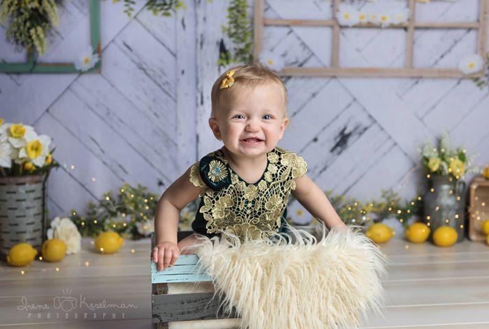 Kate Retro Wood Lemon color and Daisies  Spring Backdrop - Image 7