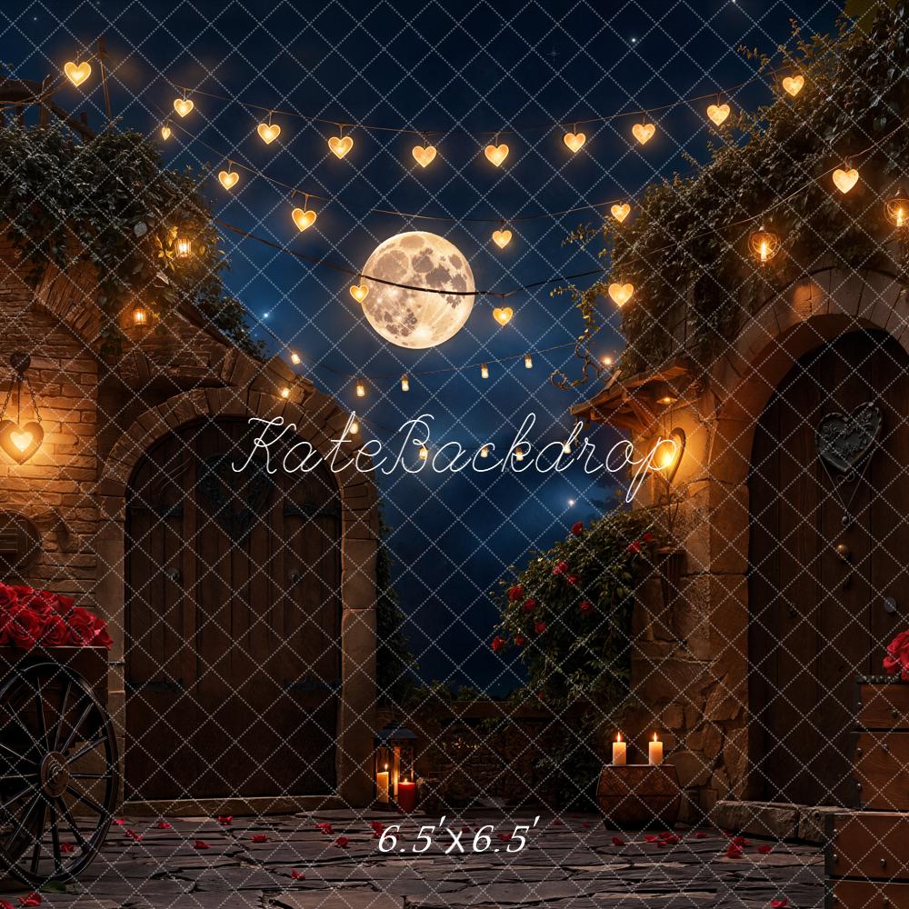 Kate Romantic Courtyard Heart Lights Moonstone Backdrop Designed by Emetselch - Image 2