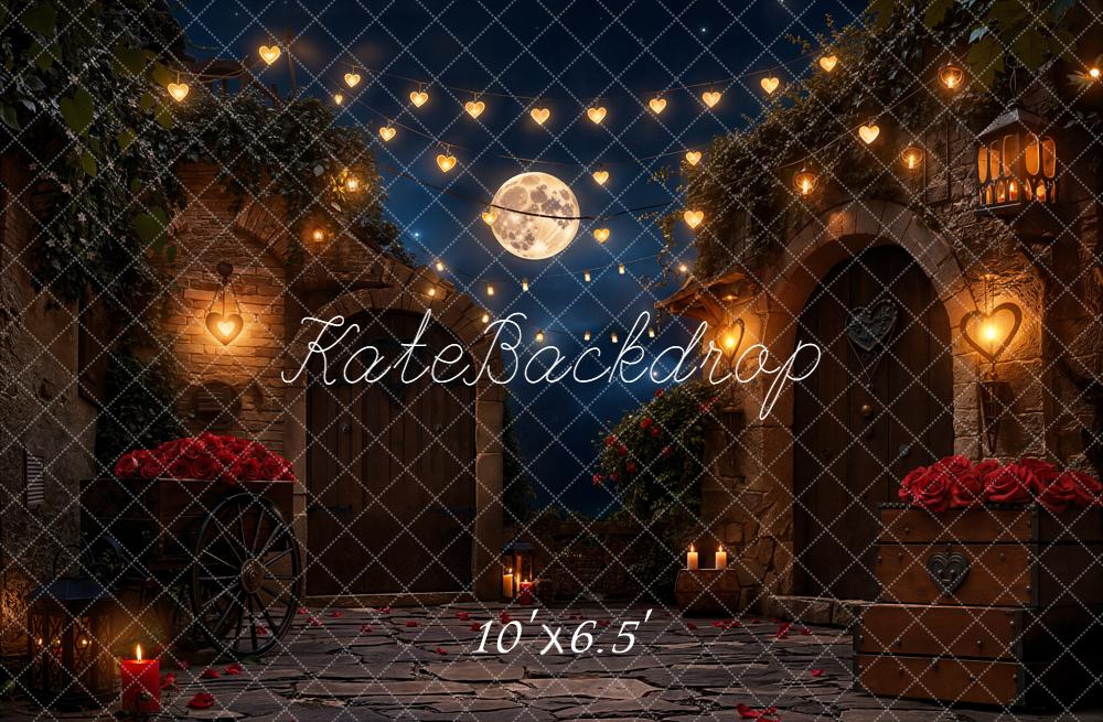 Kate Romantic Courtyard Heart Lights Moonstone Backdrop Designed by Emetselch - Image 4