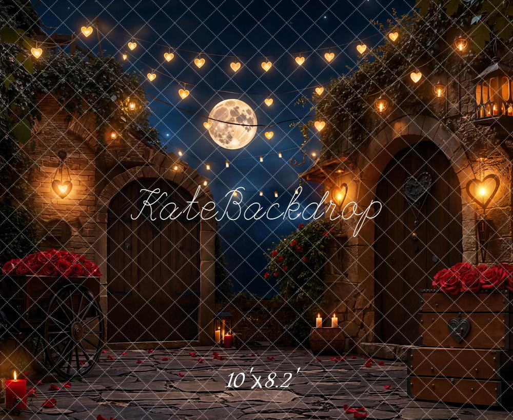 Kate Romantic Courtyard Heart Lights Moonstone Backdrop Designed by Emetselch - Image 6