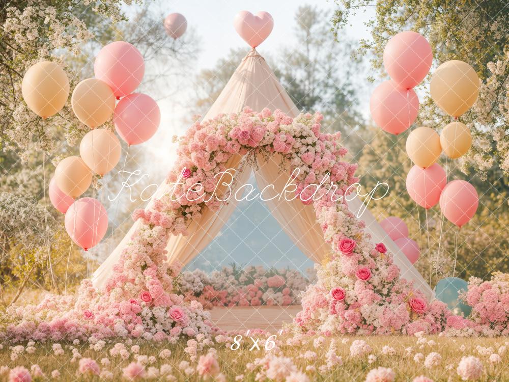 Kate Romantic Floral Arch Balloon Tent Backdrop Designed by Emetselch - Image 5