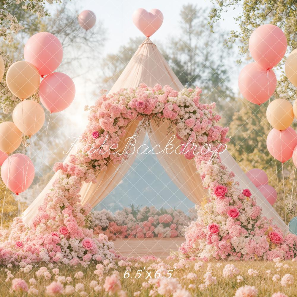 Kate Romantic Floral Arch Balloon Tent Backdrop Designed by Emetselch - Image 6