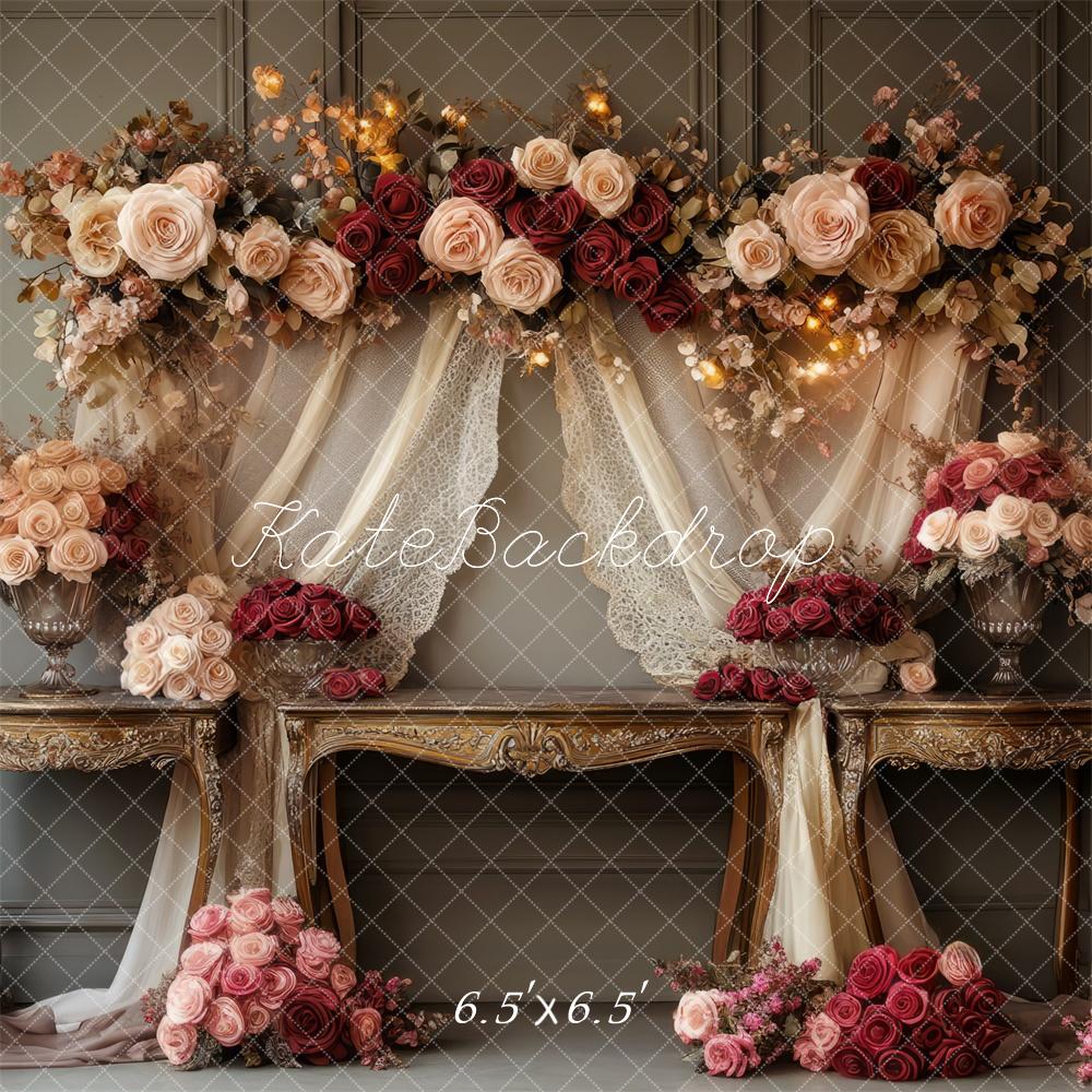 Kate Romantic Floral Arch Vintage Wedding Backdrop Designed by Mini MakeBelieve - Image 2