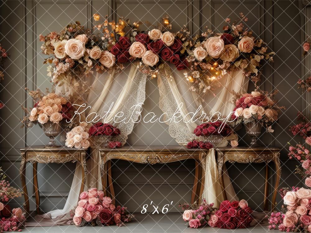 Kate Romantic Floral Arch Vintage Wedding Backdrop Designed by Mini MakeBelieve - Image 3