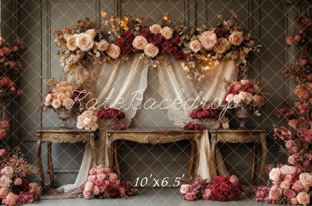 Kate Romantic Floral Arch Vintage Wedding Backdrop Designed by Mini MakeBelieve - Image 4