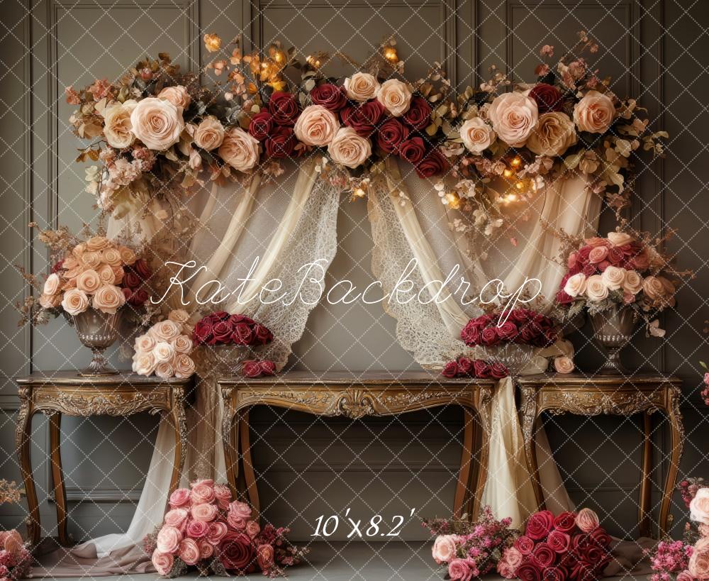 Kate Romantic Floral Arch Vintage Wedding Backdrop Designed by Mini MakeBelieve - Image 5
