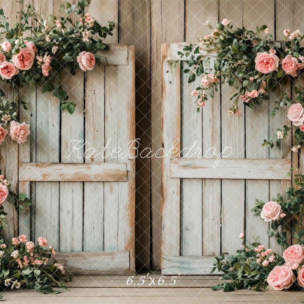 Kate Romantic Floral Rustic Door Backdrop Designed by Patty Robert - Image 2