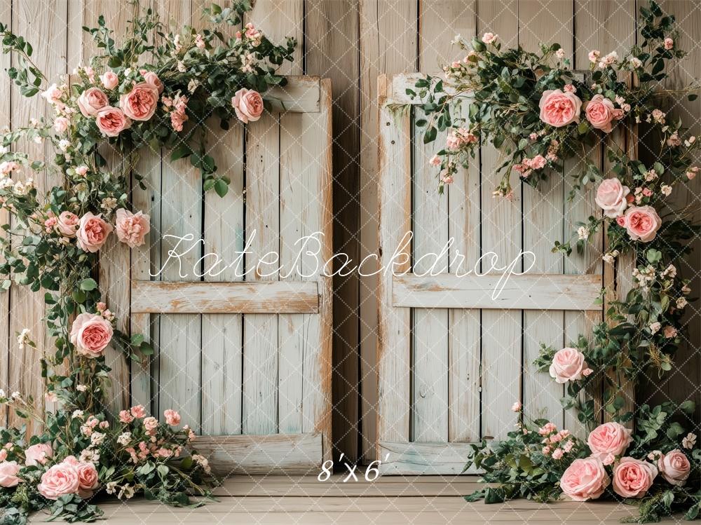 Kate Romantic Floral Rustic Door Backdrop Designed by Patty Robert - Image 3