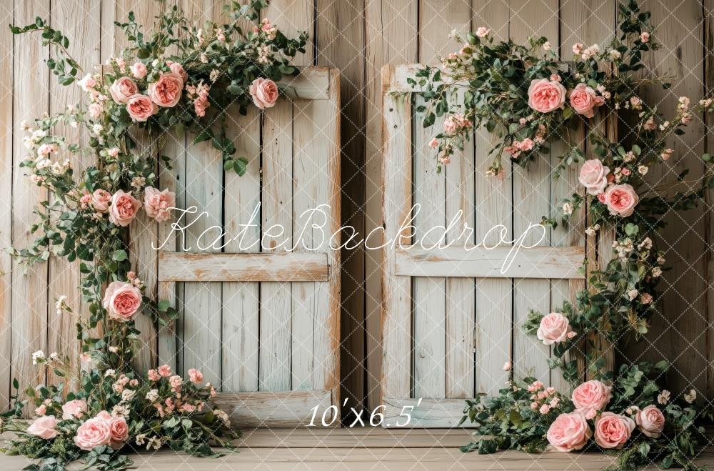 Kate Romantic Floral Rustic Door Backdrop Designed by Patty Robert - Image 4