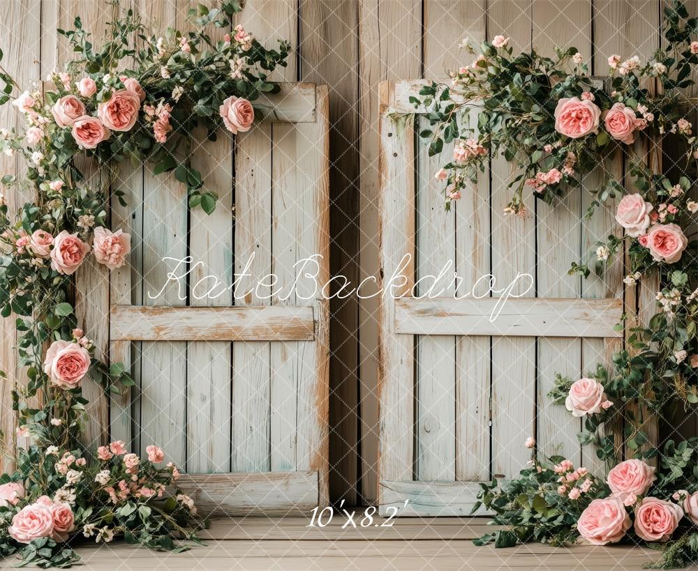 Kate Romantic Floral Rustic Door Backdrop Designed by Patty Robert - Image 5