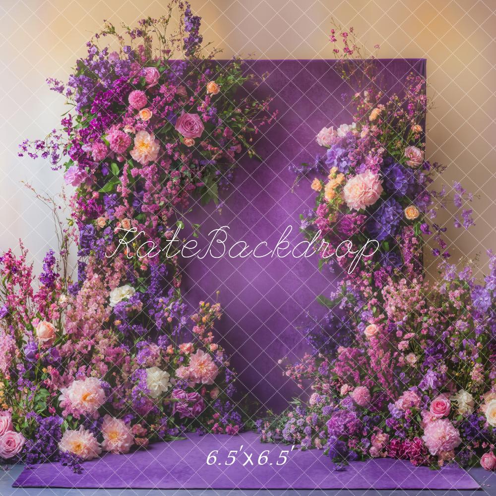 Kate Romantic Flower Purple Backdrop Designed by Emetselch - Image 2
