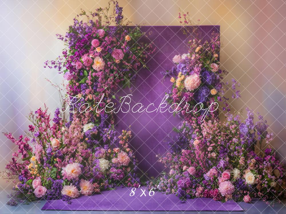Kate Romantic Flower Purple Backdrop Designed by Emetselch - Image 3