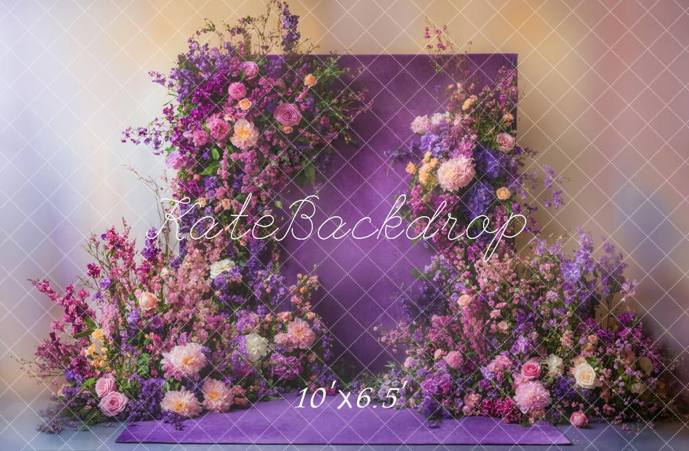 Kate Romantic Flower Purple Backdrop Designed by Emetselch - Image 4