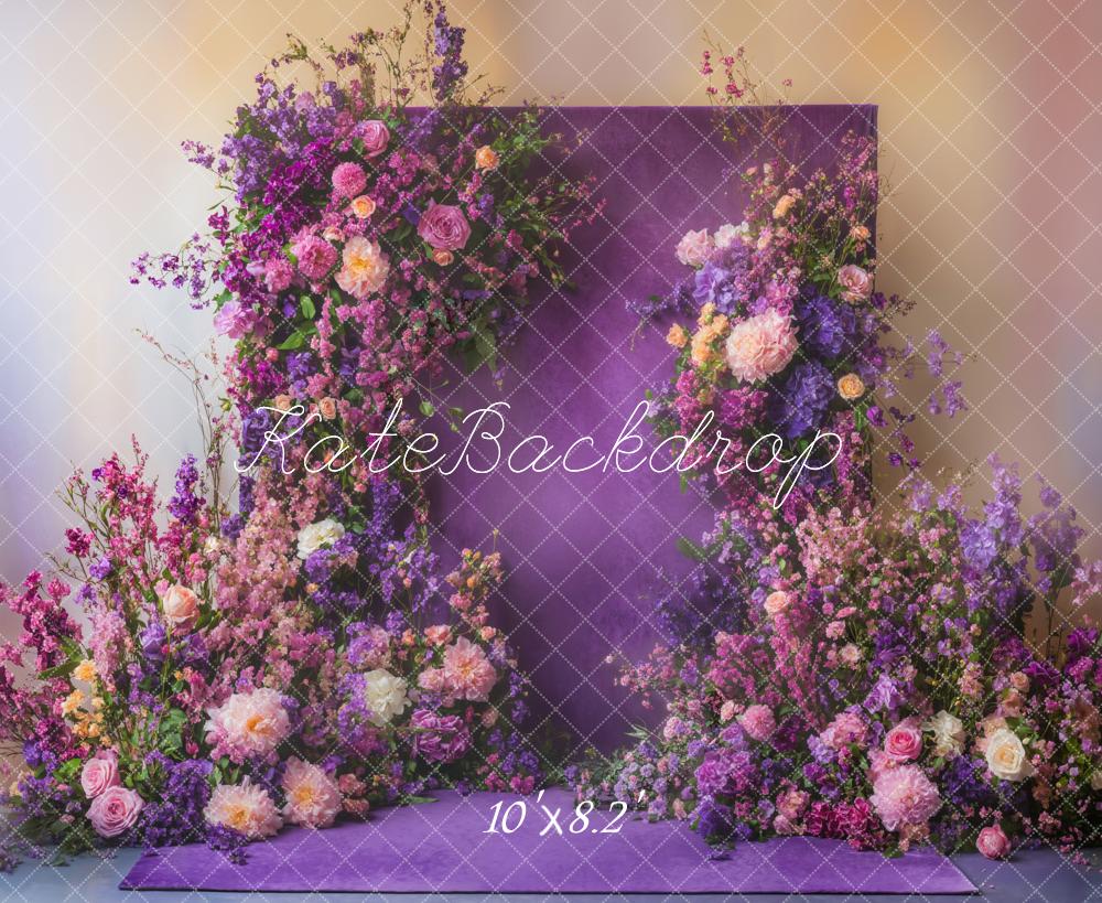 Kate Romantic Flower Purple Backdrop Designed by Emetselch - Image 5