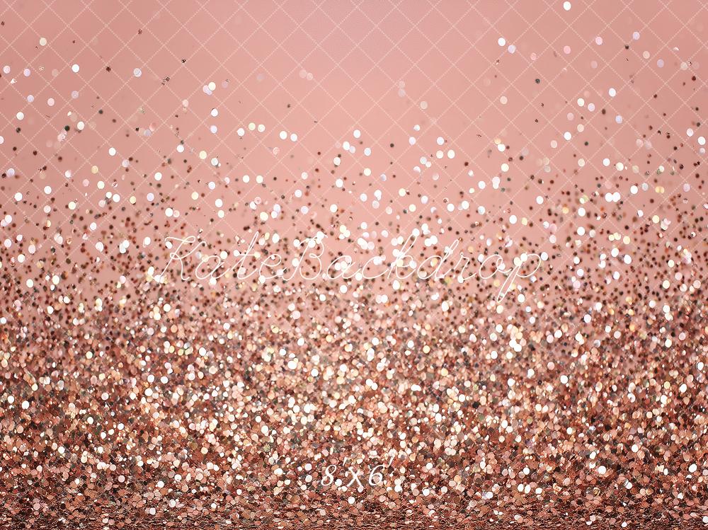 Kate Rose Gold Glitter Bokeh Backdrop Designed by Angela Marie Photography - Image 3