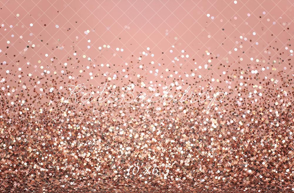 Kate Rose Gold Glitter Bokeh Backdrop Designed by Angela Marie Photography - Image 4