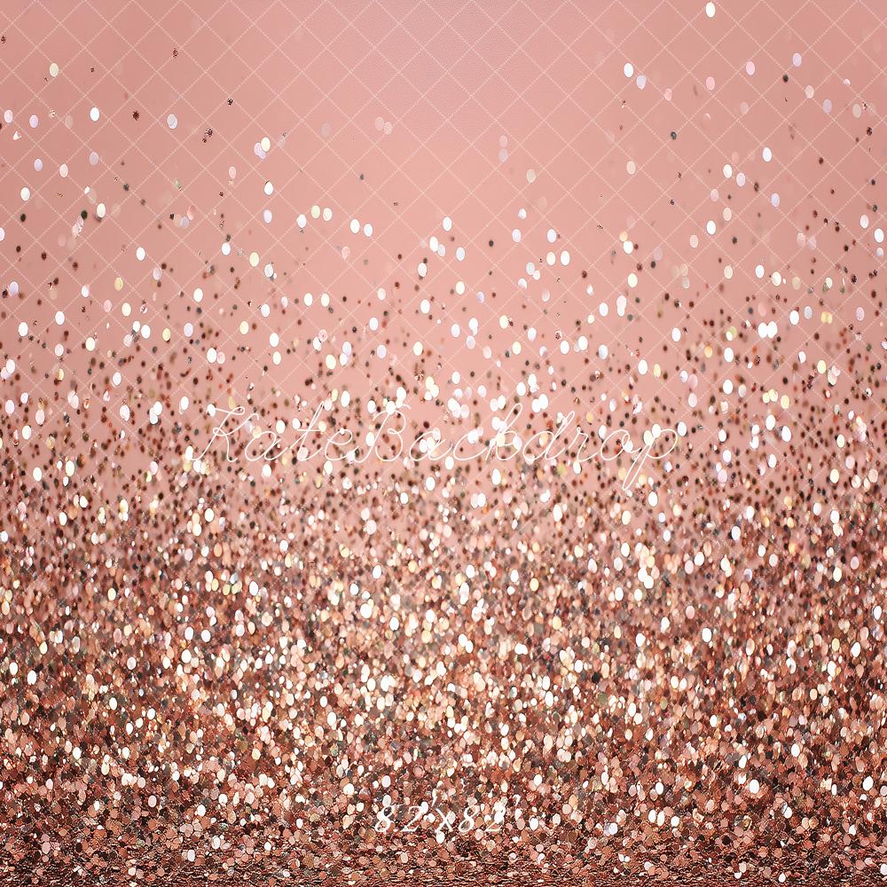 Kate Rose Gold Glitter Bokeh Backdrop Designed by Angela Marie Photography - Image 5