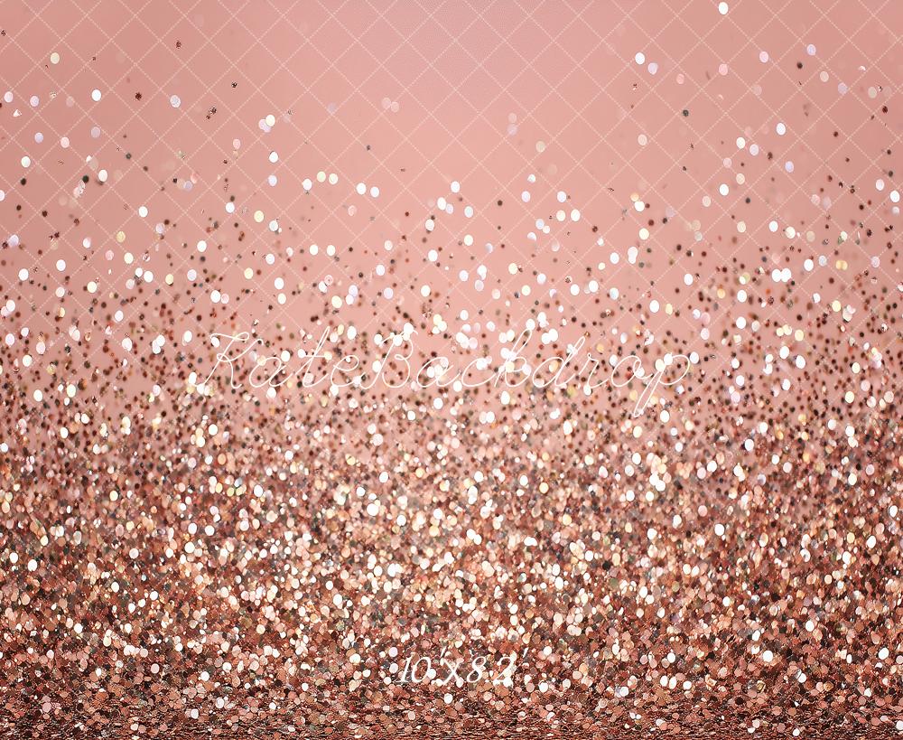 Kate Rose Gold Glitter Bokeh Backdrop Designed by Angela Marie Photography - Image 6