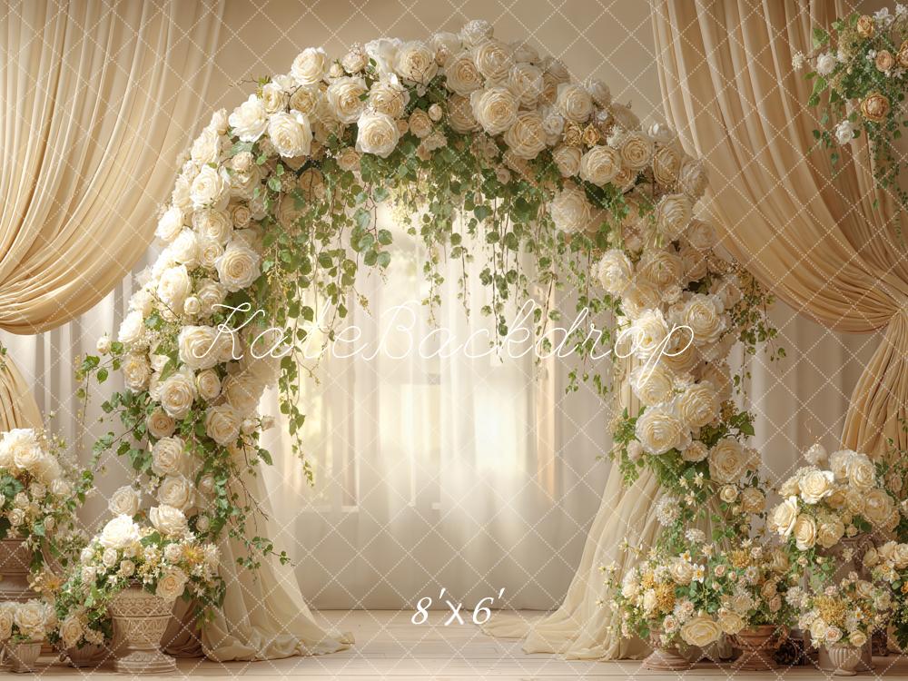 Kate Roses Arch Cream Fine Art Backdrop Designed by Emetselch - Image 3