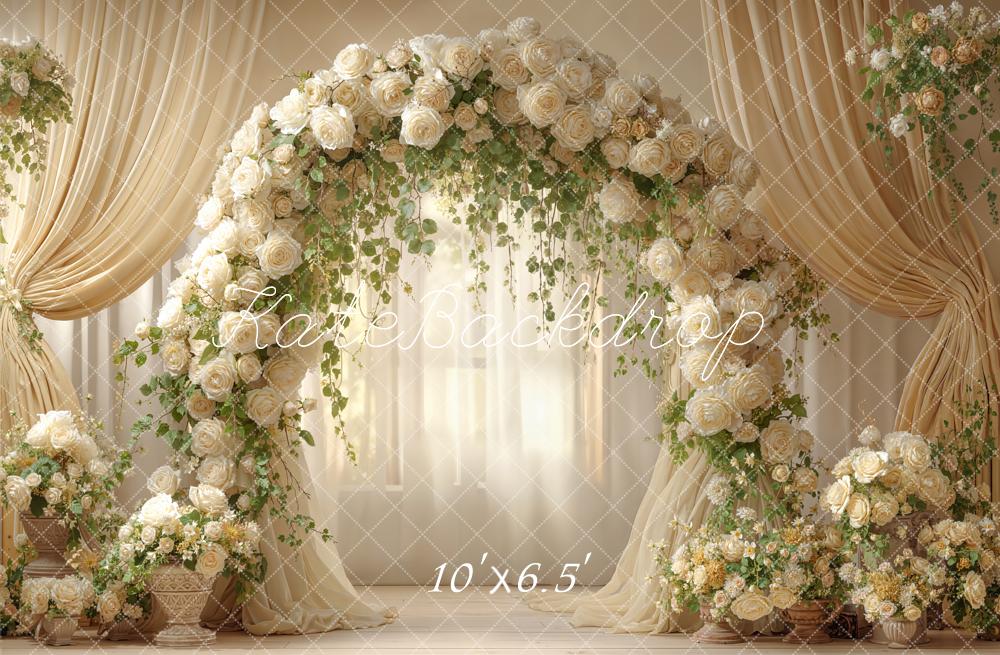 Kate Roses Arch Cream Fine Art Backdrop Designed by Emetselch - Image 4