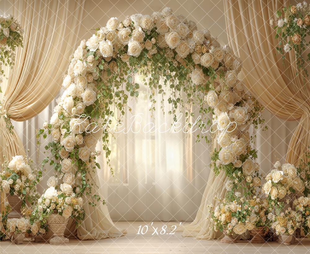 Kate Roses Arch Cream Fine Art Backdrop Designed by Emetselch - Image 6