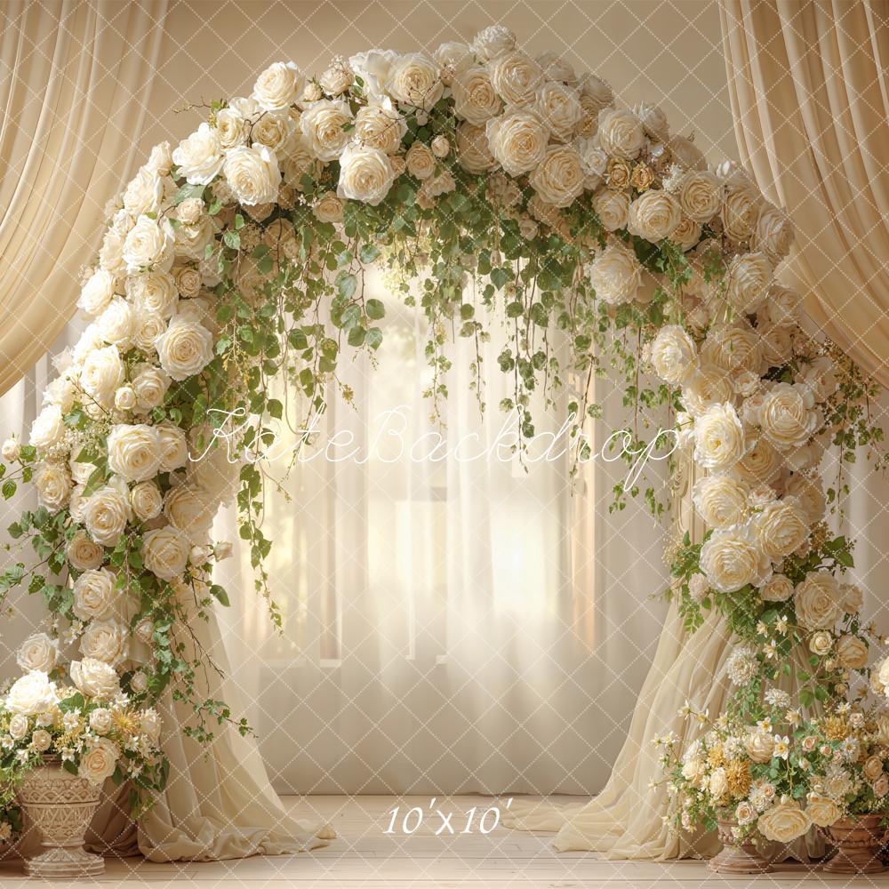 Kate Roses Arch Cream Fine Art Backdrop Designed by Emetselch - Image 7