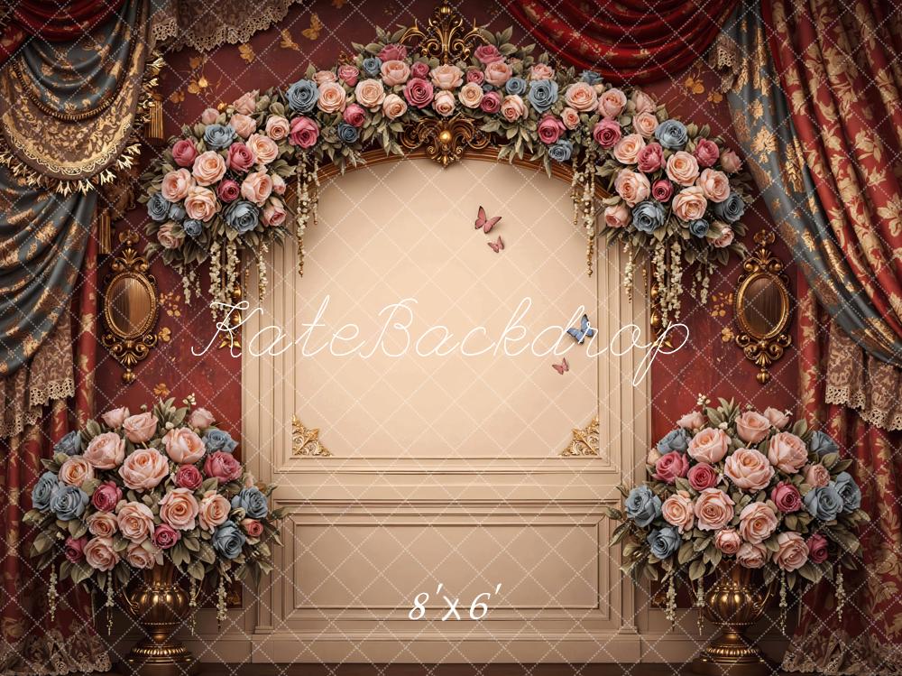 Kate Roses Arch Curtains Vintage Wall Backdrop Designed by Mini MakeBelieve - Image 3