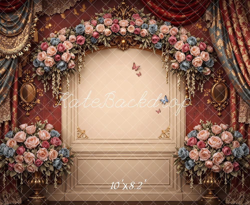 Kate Roses Arch Curtains Vintage Wall Backdrop Designed by Mini MakeBelieve - Image 6