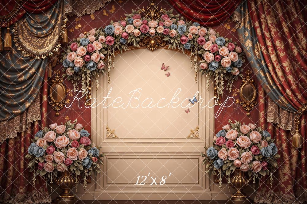 Kate Roses Arch Curtains Vintage Wall Backdrop Designed by Mini MakeBelieve - Image 8