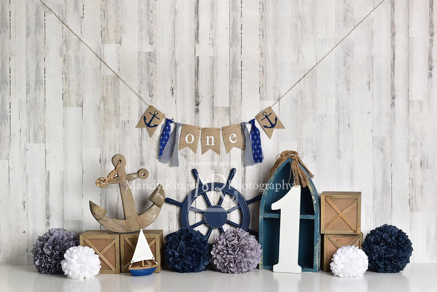 Kate Summer Sailor Children 1st Birthday Backdrop Designed by Mandy Ringe Photography - Image 2