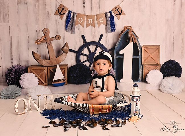 Kate Summer Sailor Children 1st Birthday Backdrop Designed by Mandy Ringe Photography - Image 5