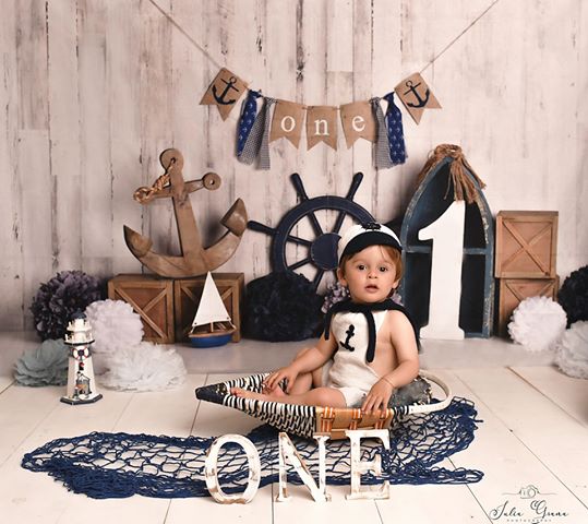 Kate Summer Sailor Children 1st Birthday Backdrop Designed by Mandy Ringe Photography - Image 6