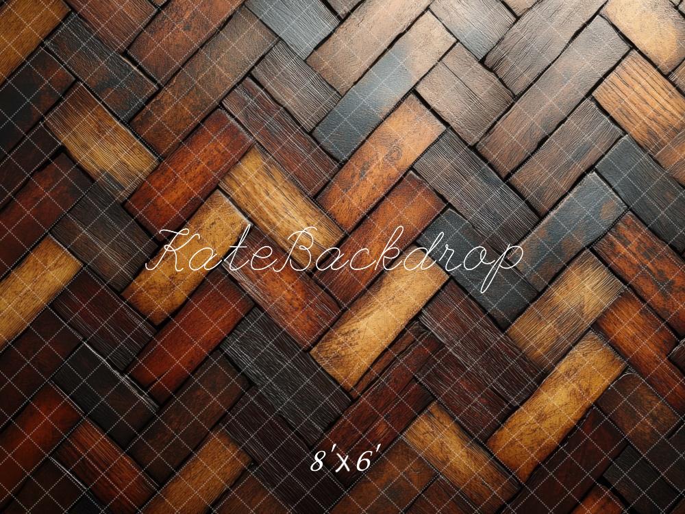 Kate Rustic Herringbone Wood Floor Backdrop Designed by Mini MakeBelieve - Image 3