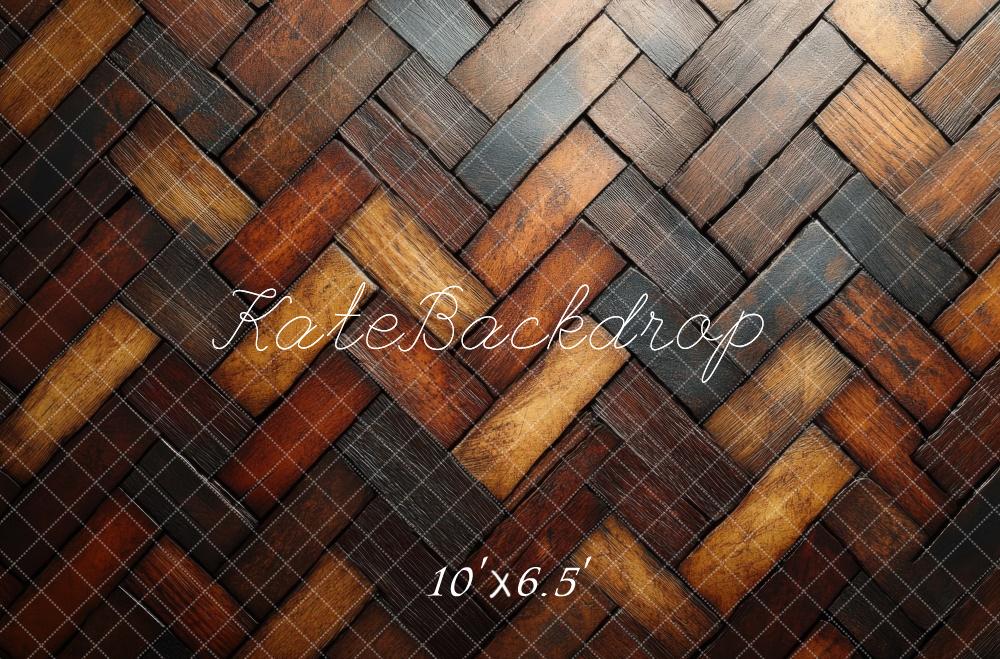 Kate Rustic Herringbone Wood Floor Backdrop Designed by Mini MakeBelieve - Image 4