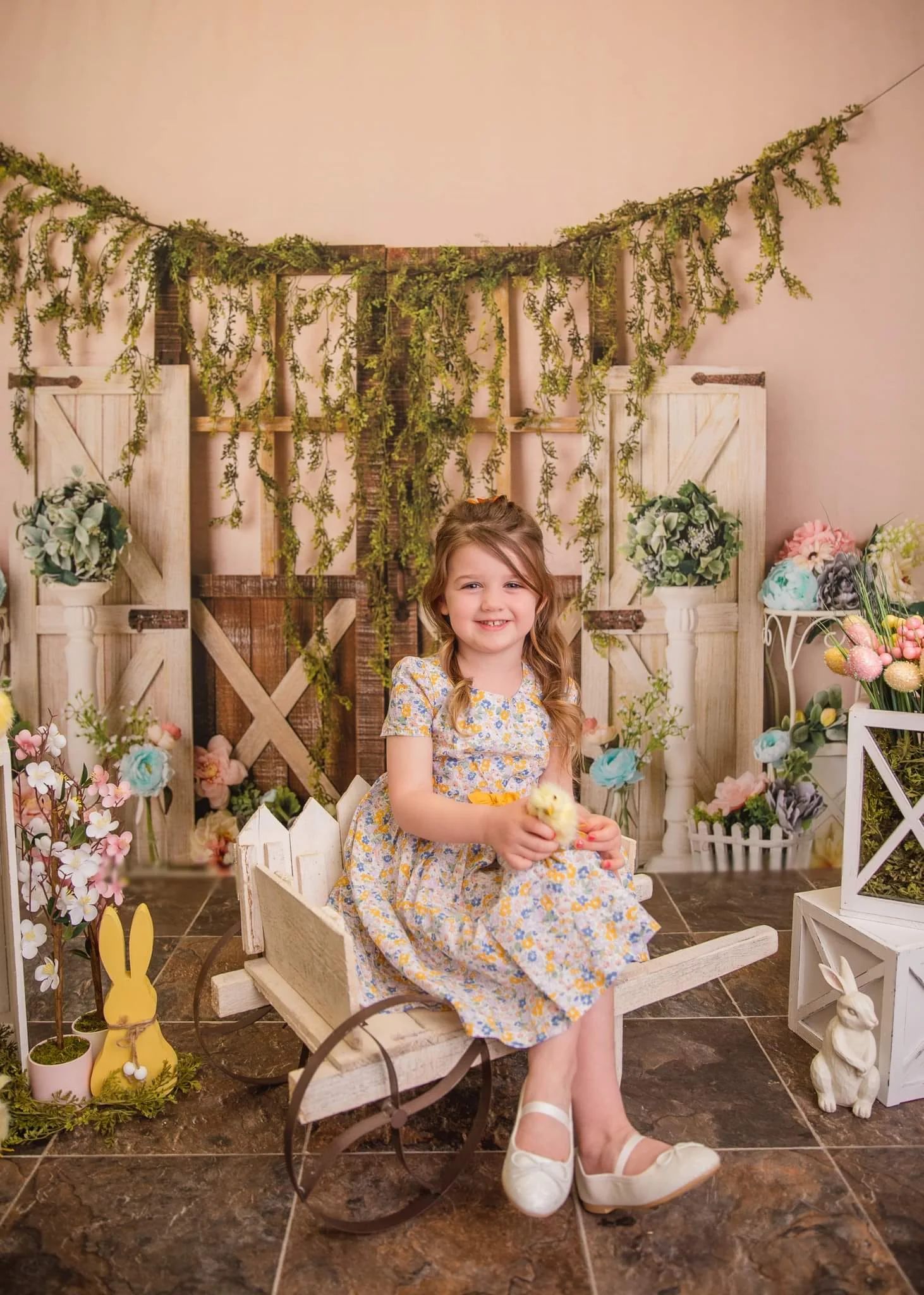 Kate Rustic Pastel Spring Floral Backdrop Designed by Mandy Ringe Photography - Image 4