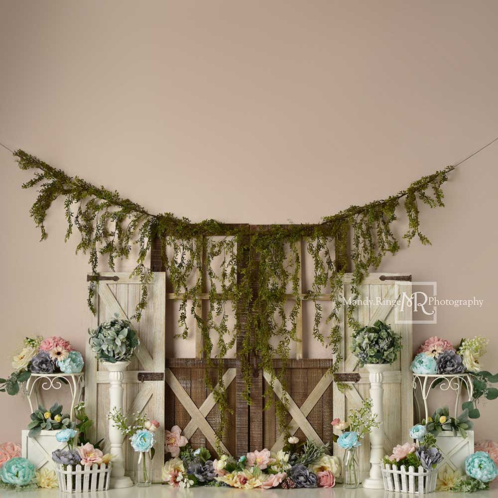 Kate Rustic Pastel Spring Floral Backdrop Designed by Mandy Ringe Photography - Image 5