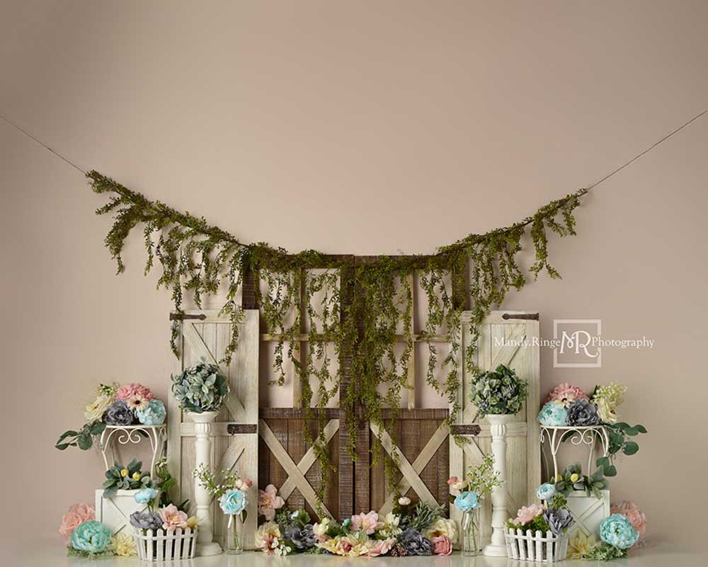 Kate Rustic Pastel Spring Floral Backdrop Designed by Mandy Ringe Photography - Image 6