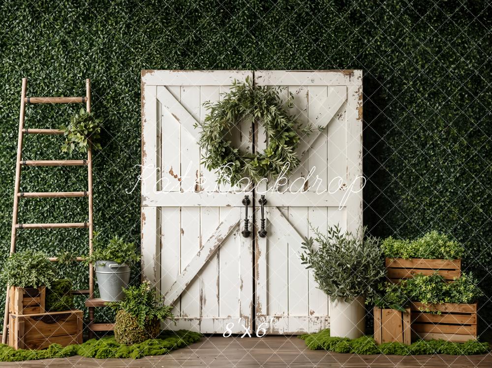 Kate Rustic White Door Wooden Ladder Greenery Backdrop Designed by Emetselch - Image 3