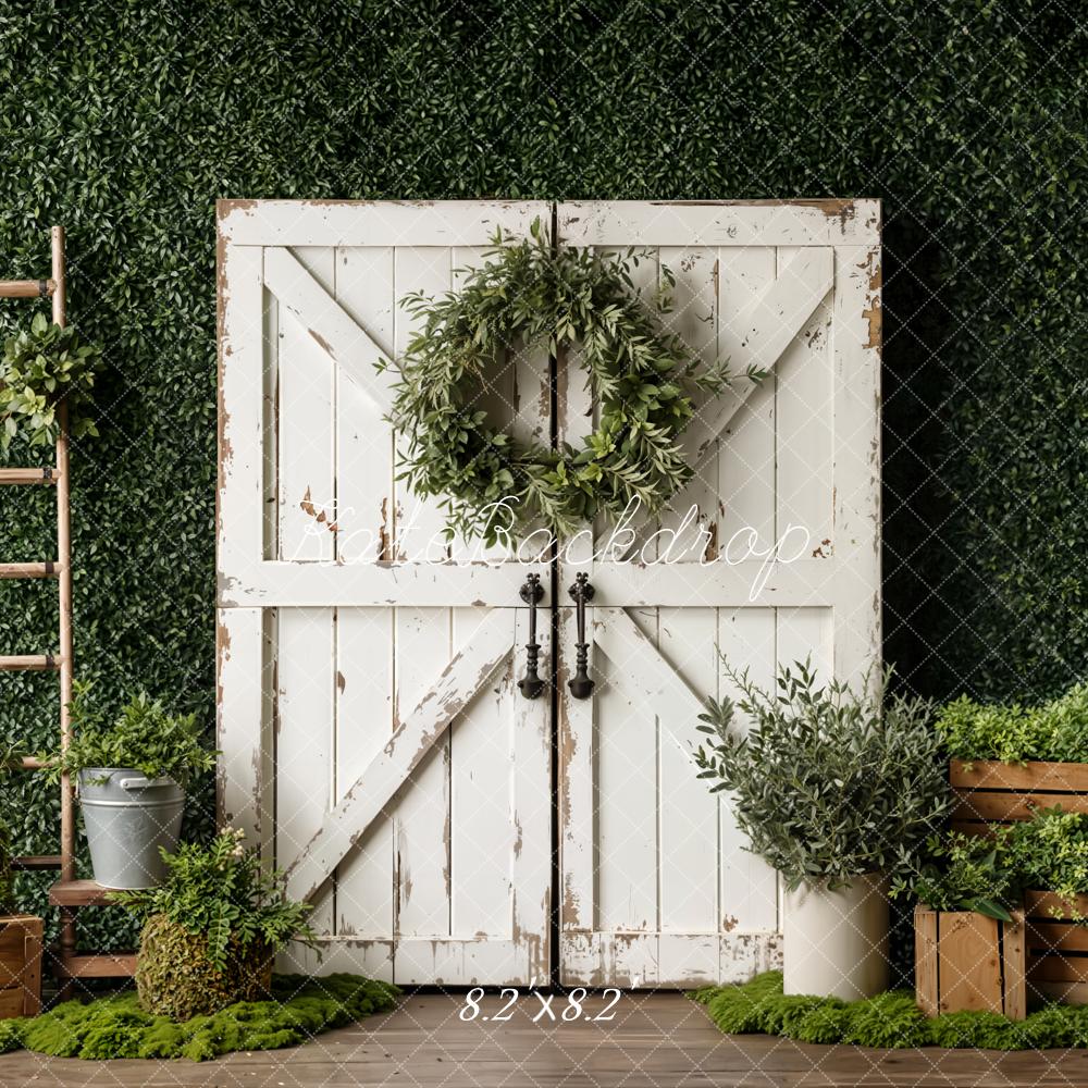 Kate Rustic White Door Wooden Ladder Greenery Backdrop Designed by Emetselch - Image 5