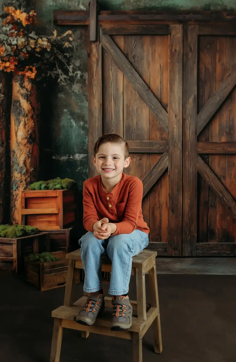 Kate Rustic Wooden Barn Door Backdrop Designed by Mini MakeBelieve - Image 3