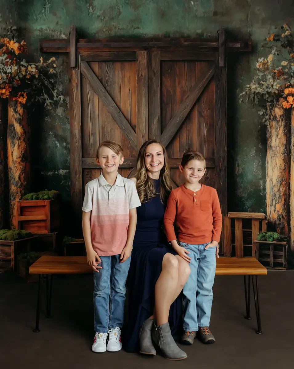 Kate Rustic Wooden Barn Door Backdrop Designed by Mini MakeBelieve - Image 4